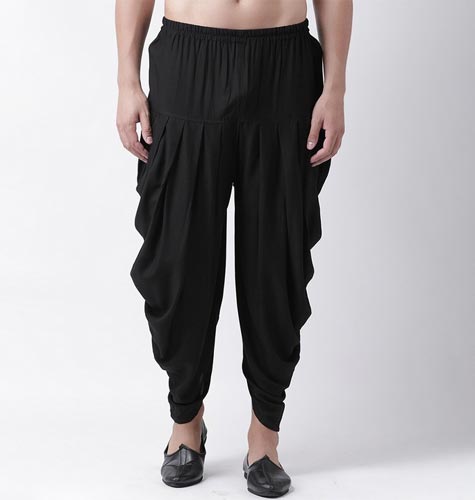 Men Black Solid Dhotis